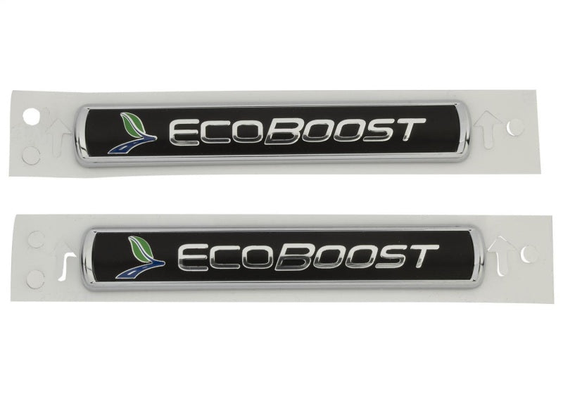 Ford Racing Black/Silver for EcoBoost Emblem 3-1/2in x 9/16in - Set of 2