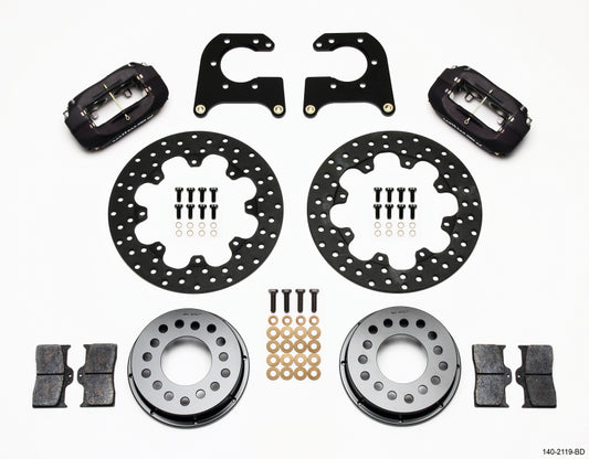 Wilwood Forged Dynalite Rear Drag Kit Drilled Rotor New Big Ford 2.50in Offset - #140-2119-BD