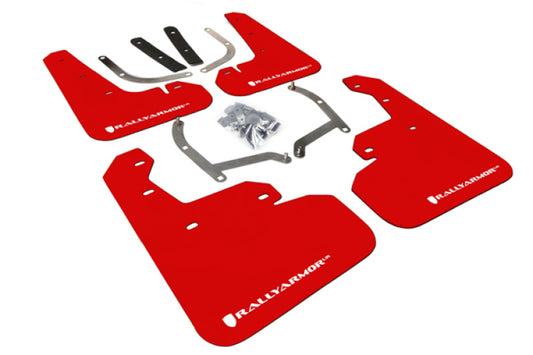 Rally Armor UR Mud Flaps - 2017-2023 Subaru Impreza - Red/White Logo - #MF45-UR-RD/WH