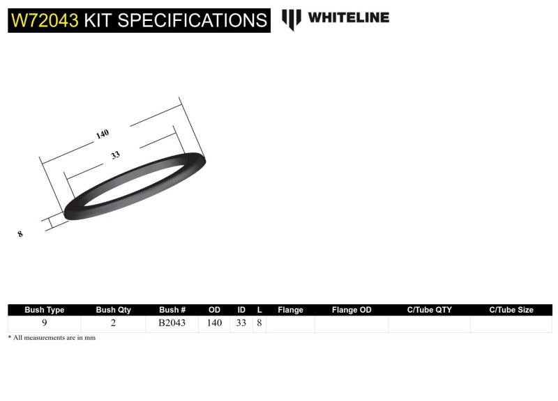 Whiteline W72043 Rear Spring Pad Bushing 12mm Height Increase for 1991-2006 BMW 325i, 1995-2006 BMW M3, 1991-1998 BMW 318i and More