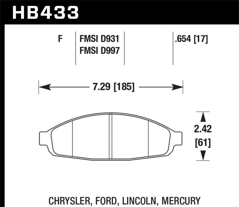 Hawk Performance HB433F.654 HPS Performance Street Brake Pads