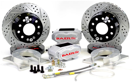 Baer Brakes GM Small Pattern 10/12 Bolt Bearing 11in SS4+ Deep Stage Rear SDZ Brake Kit - Clear — Fits Rear Ends w/GM Small Pattern 10/12 bolt C-clip (BIH) Housing Ends w/C-Clip…