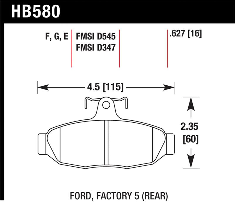 Hawk Performance HB580F.627 HPS Performance Street Brake Pads