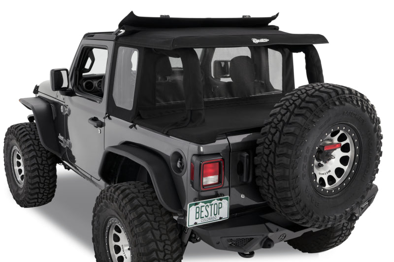 Bestop 18-26 Jeep Wrangler JL 2-Door Halftop Conversion Kit (Black Diamond)
