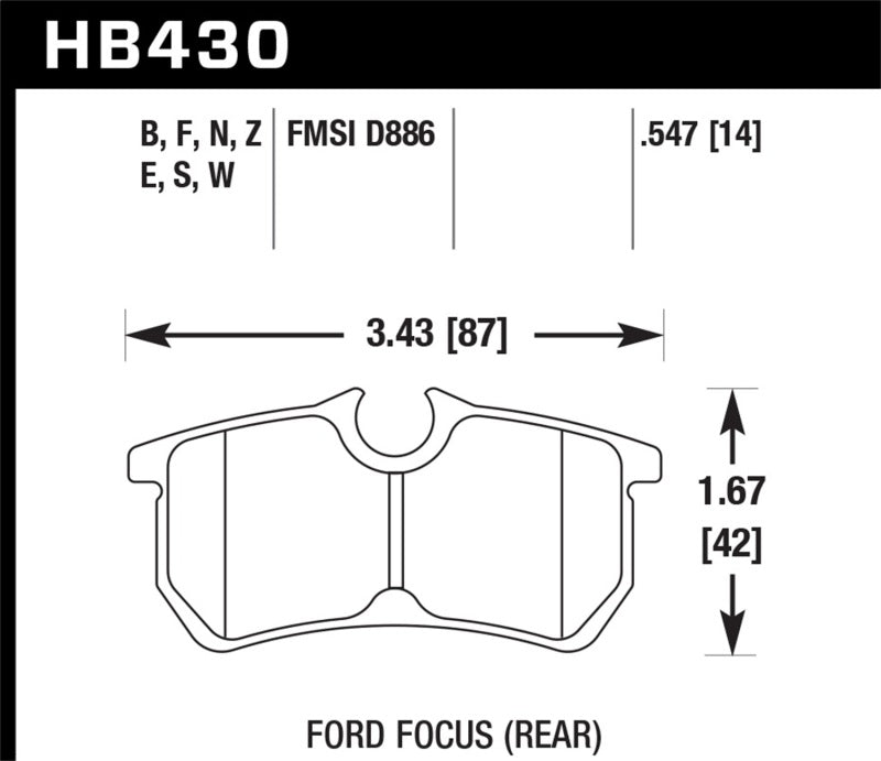 Hawk Performance HB430C.547 HPX Motorsport Brake Pads