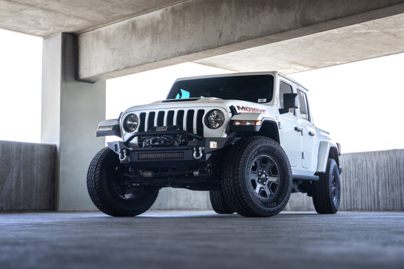 DV8 Offroad 18-23 Jeep Wrangler JL / 20-23 Jeep Gladiator JT FS-7 Mid-Width Winch Front Bumper - #FBJL-07