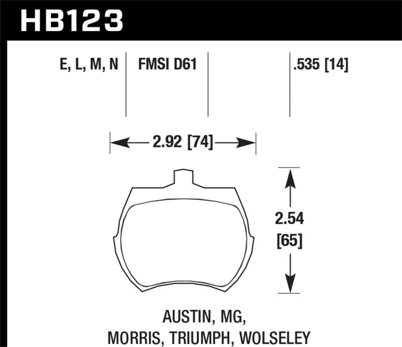 Hawk Performance HB123N.535 HP Plus Crossover Street/Motorsport Brake Pads