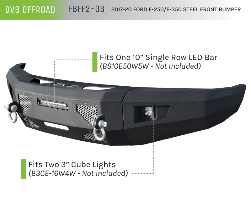 DV8 Offroad 2017+ Ford F-250/F-350/F-450 Front Bumper - #FBFF2-03