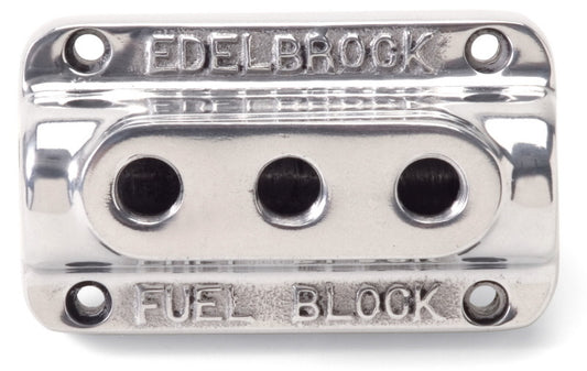 Edelbrock 12851 Fuel Block Triple Polished