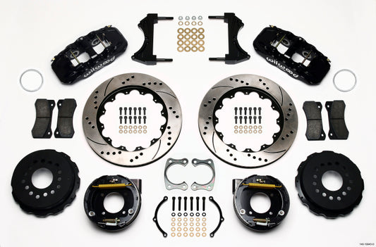 Wilwood AERO4 Rear P-Brake Kit 14.00in Drilled Chevy 12 Bolt w/ C-Clips - #140-10943-D