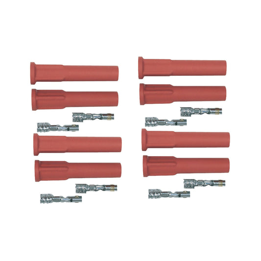 MSD 8854 Pro Race Spark Plug Boot & Terminal Kit, Straight, Red, Set of 8