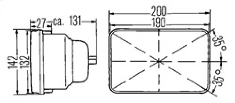 HELLA 003427291 Vision Plus 8x6in Sealed Beam Conversion Headlamp Single