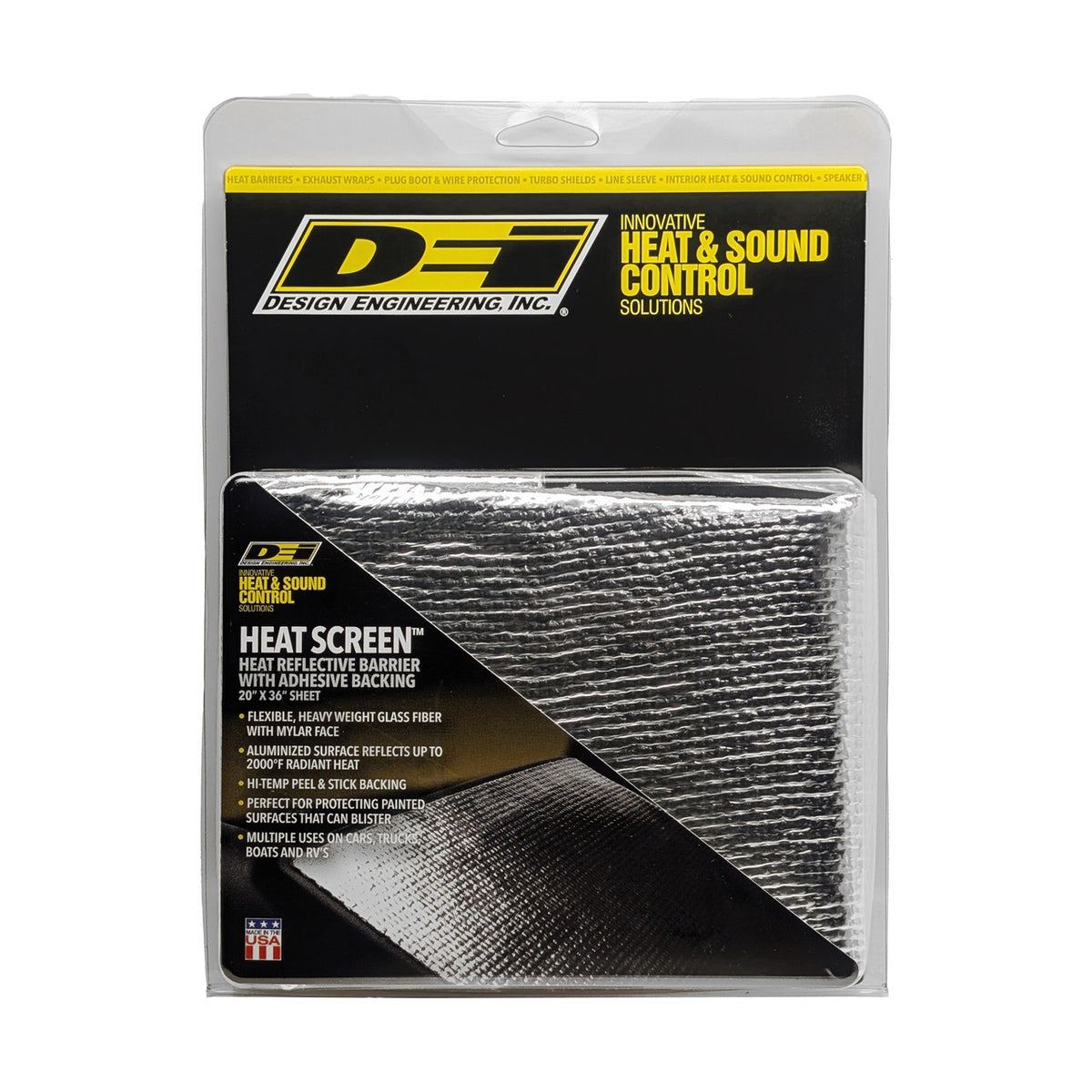 DEI Heat Screen 36in x 20in Mylar Glass Fiber Matting with Adhesive Backing