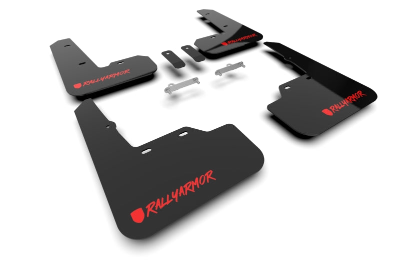 Rally Armor UR Mud Flaps - 2022-2025 Subaru WRX - Black/Red Logo - #MF92-UR-BLK/RD-X