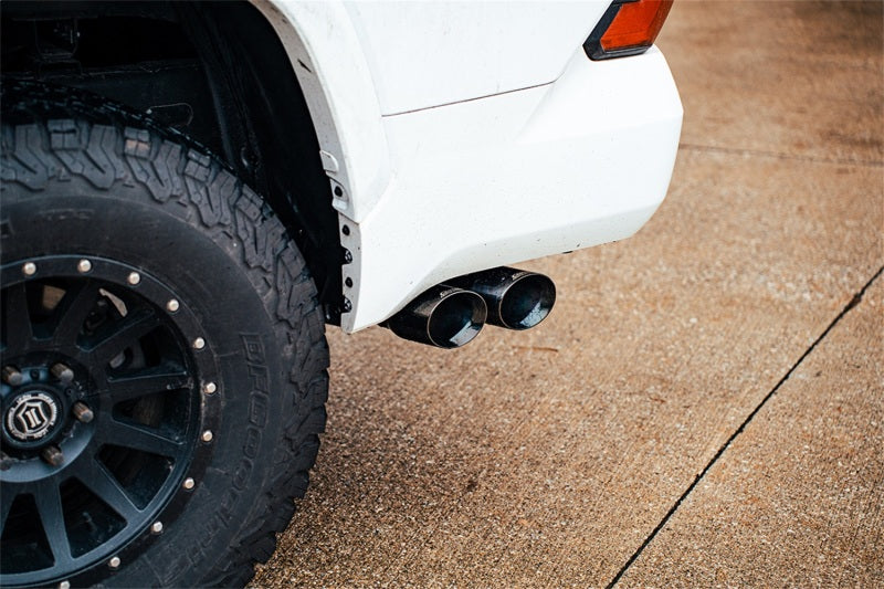 Corsa 22-26 Toyota Tundra 4WD 3in Sport Cat-Back Side Exit Exhaust System w/ Twin 4in Black PVD Tips