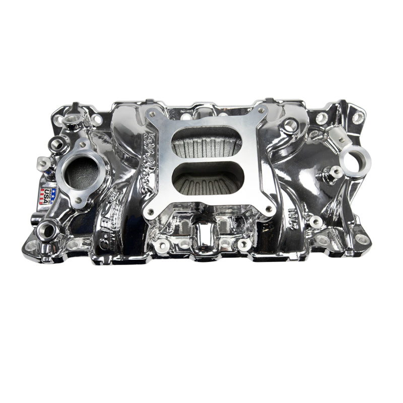 Edelbrock 2701-CP SBC Performer EPS Manifold - Chrome Plasma Coated