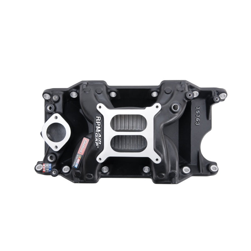Edelbrock 75763 Intake Manifold RPM Air-Gap Small-Block Chrysler 340-360 Black