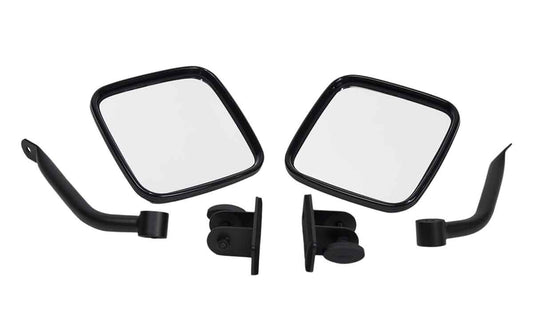 Kentrol 80496 E-Z Detach Side Mirrors Pair for 1997-2018 Jeep Wrangler TJ LJ JK - Textured Black