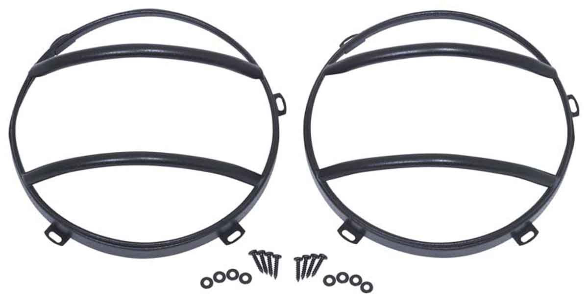 Kentrol 80573 Euro Headlight Guards Pair for 2007-2018 Jeep Wrangler JK - Textured Black
