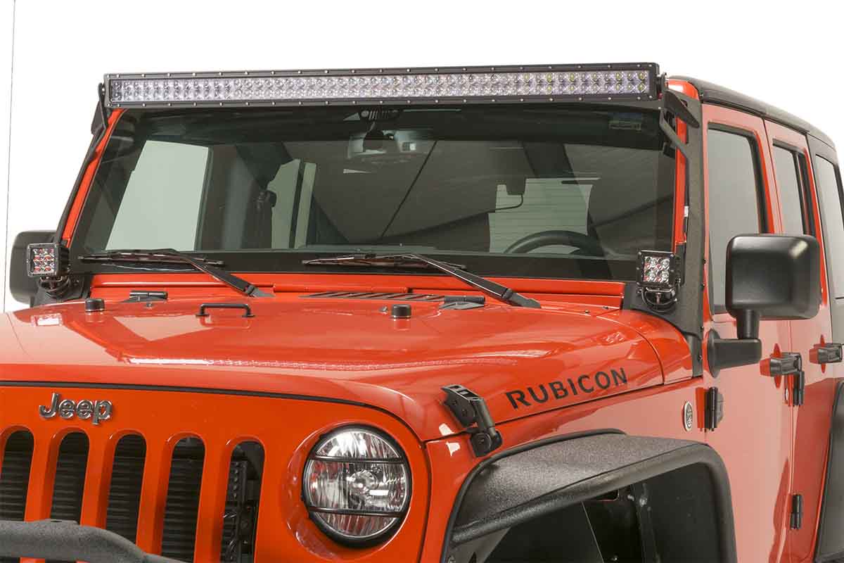 Kentrol 80573 Euro Headlight Guards Pair for 2007-2018 Jeep Wrangler JK - Textured Black