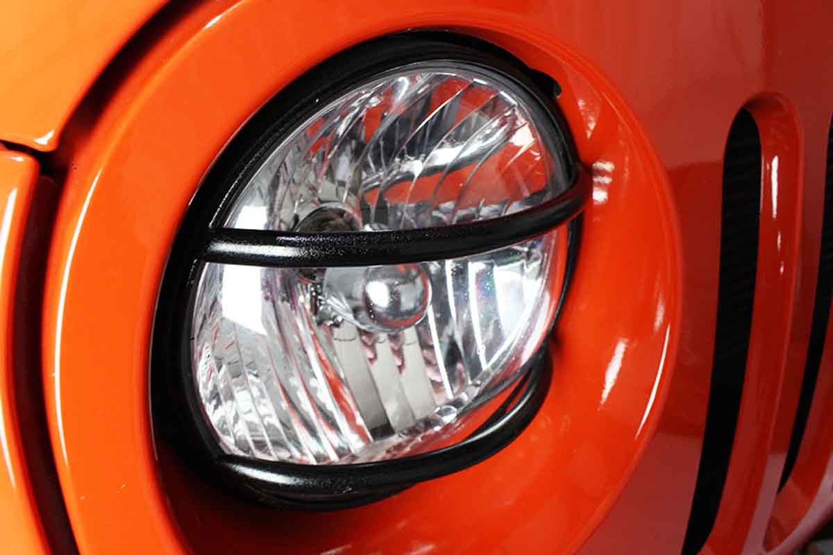 Kentrol 80573 Euro Headlight Guards Pair for 2007-2018 Jeep Wrangler JK - Textured Black