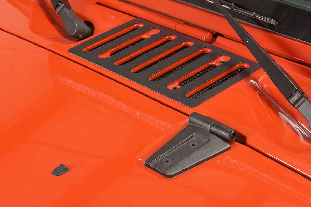 Kentrol 80583 Hood Vent for 2007-2018 Jeep Wrangler JK - Powdercoat Black