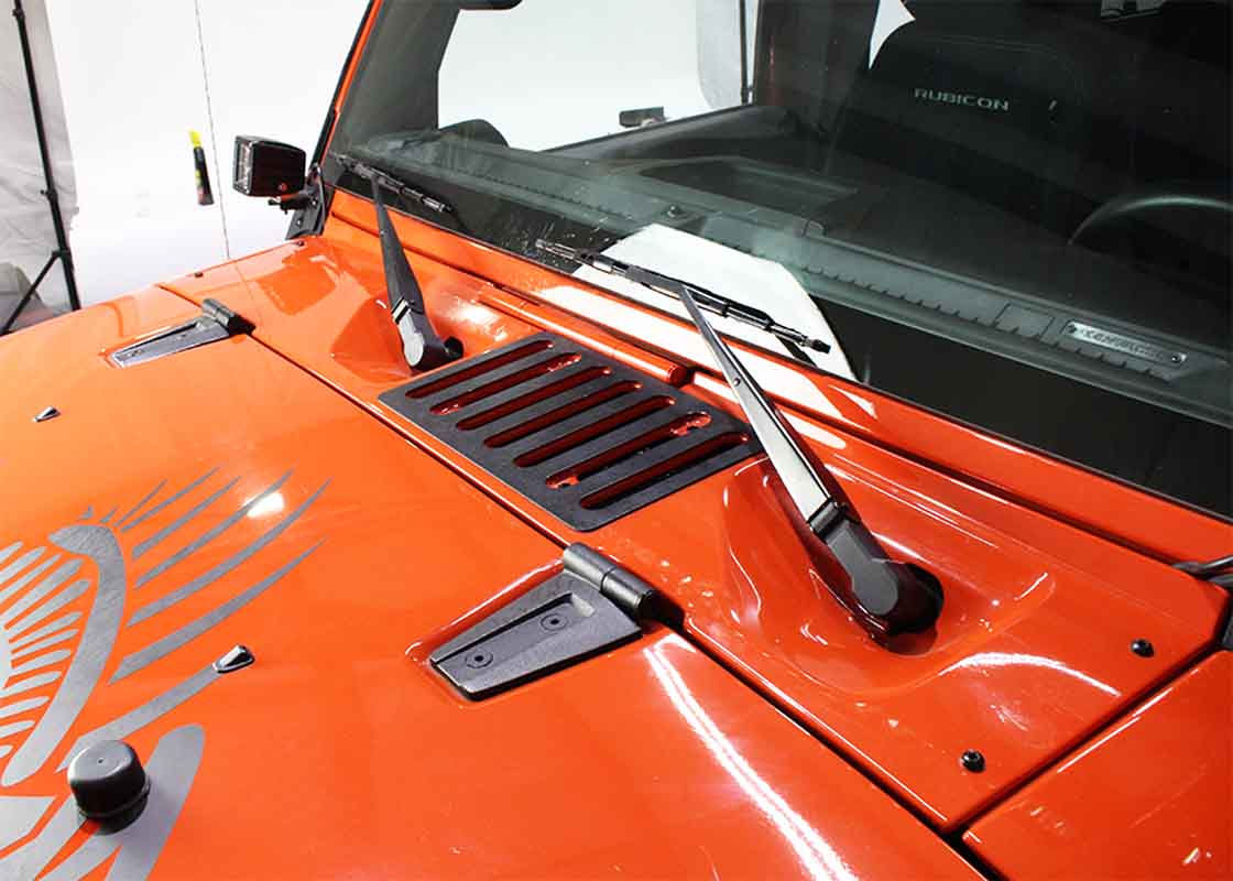 Kentrol 80583 Hood Vent for 2007-2018 Jeep Wrangler JK - Powdercoat Black