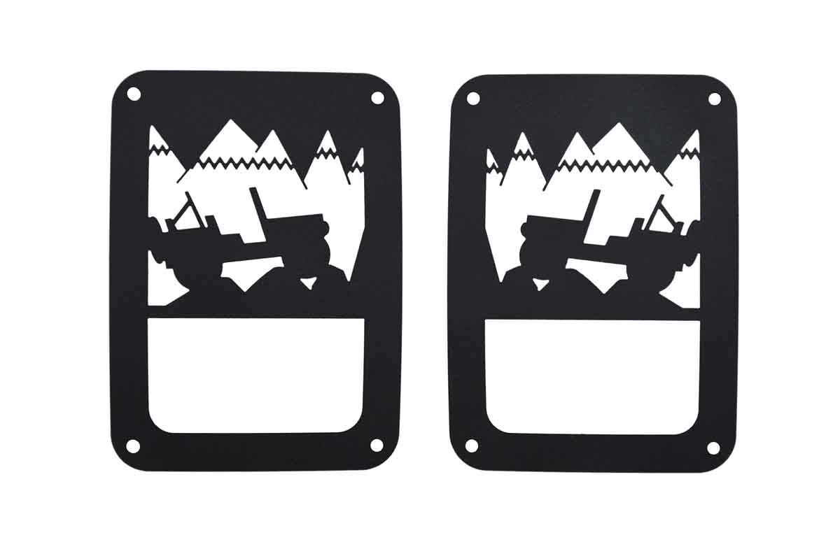 Kentrol 80702 Heritage Taillight Guards Pair for 2007-2018 Jeep Wrangler JK - Textured Black