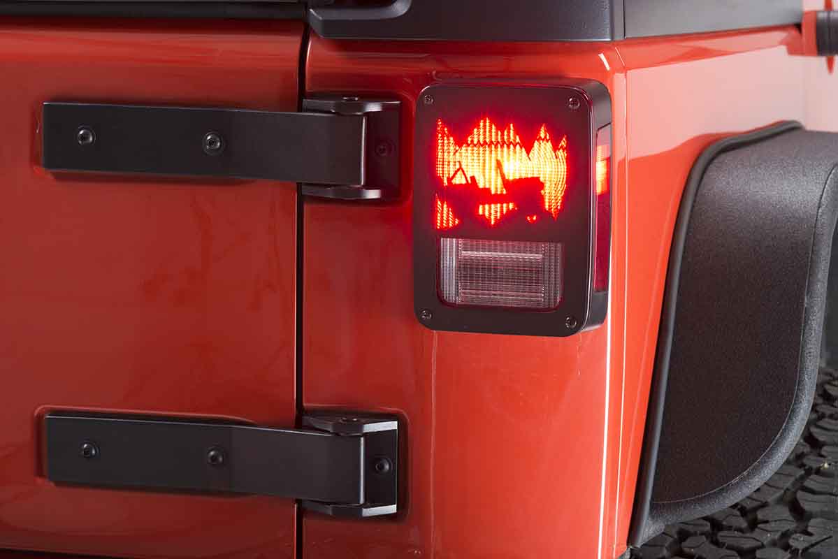 Kentrol 80702 Heritage Taillight Guards Pair for 2007-2018 Jeep Wrangler JK - Textured Black