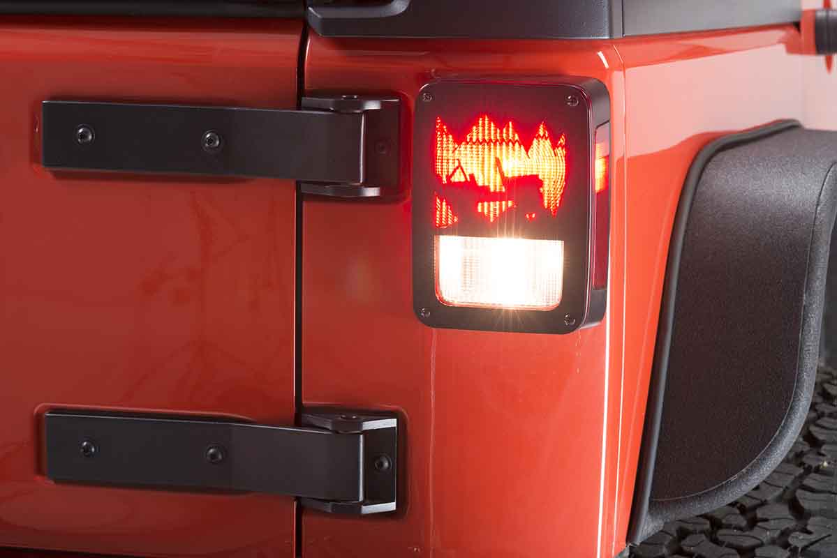 Kentrol 80702 Heritage Taillight Guards Pair for 2007-2018 Jeep Wrangler JK - Textured Black