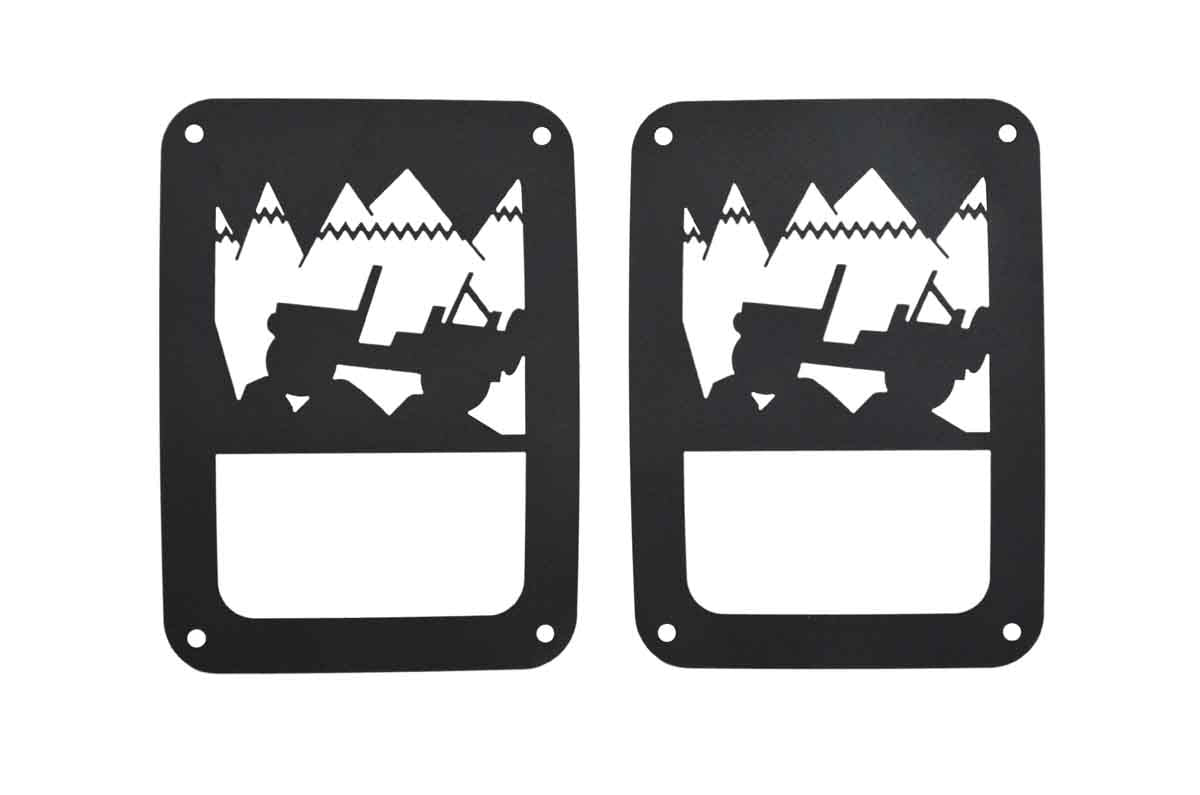 Kentrol 80702 Heritage Taillight Guards Pair for 2007-2018 Jeep Wrangler JK - Textured Black