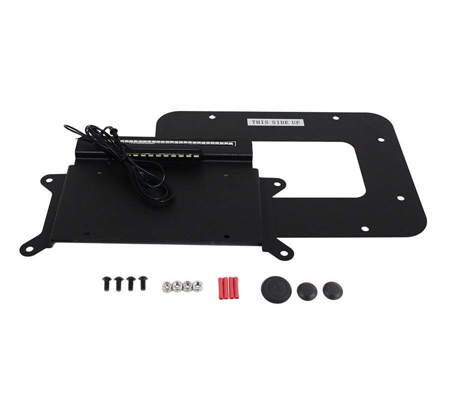 Kentrol 80703 Rear License Plate Mount with LED for 2007-2018 Jeep Wrangler JK - Textured Black