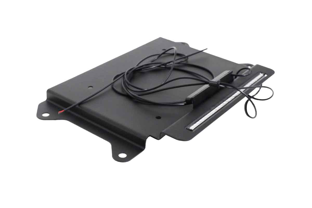 Kentrol 80707 Rear License Plate Mount with LED for 2007-2009 Jeep Wrangler JK - Textured Black