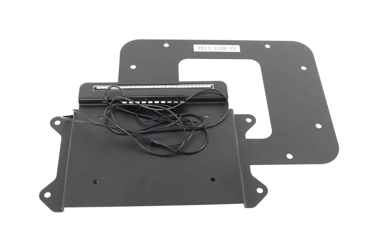Kentrol 80707 Rear License Plate Mount with LED for 2007-2009 Jeep Wrangler JK - Textured Black