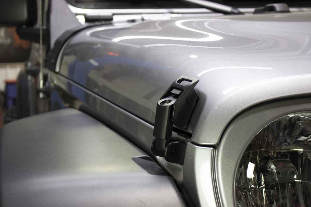Kentrol 80715 Mechanical Hood Catch Kit for 2018-2026 Jeep Wrangler JL Gladiator - Textured Black