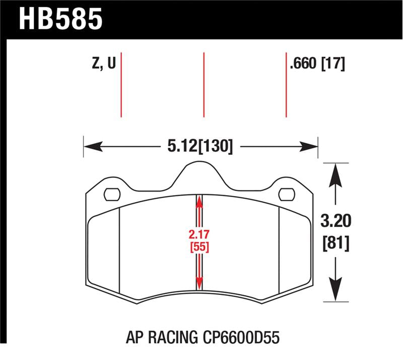 Hawk Performance HB585U.660 DTC-70 Motorsport Brake Pads