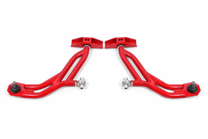 BMR 10-14 Ford Mustang Adj. Lower A-Arms with Delrin/Rod End / 19mm Tall Ball Joint - Red
