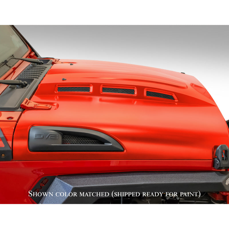 DV8 Offroad 18+ Jeep JL Heat Dispersion Hood - Primer Black - #HDMBJL-01