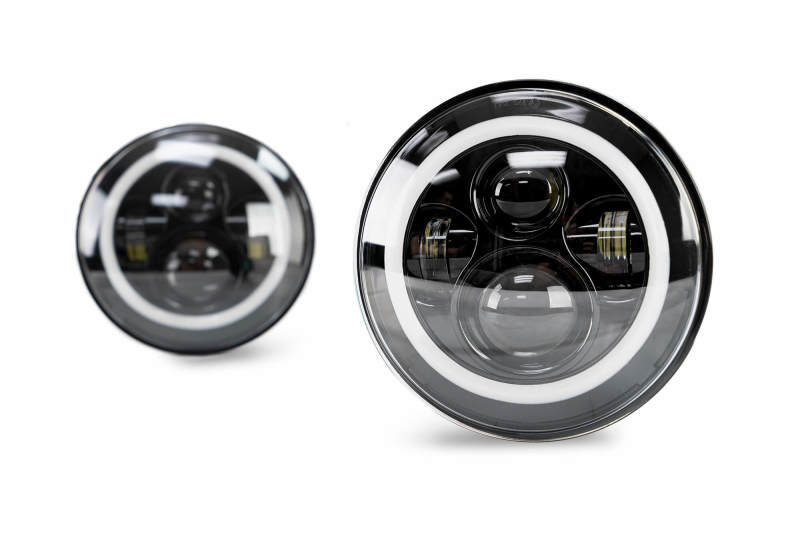 DV8 Offroad 07-18 Jeep Wrangler JK LED Projector Headlights w/ Angel Eyes - #HL7JK-02