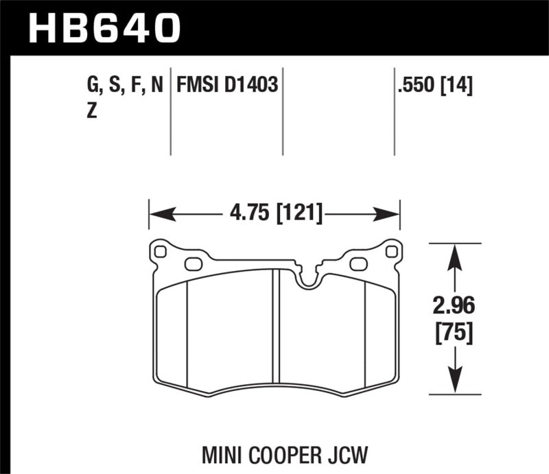 Hawk Performance HB640N.550 HP Plus Crossover Street/Motorsport Brake Pads
