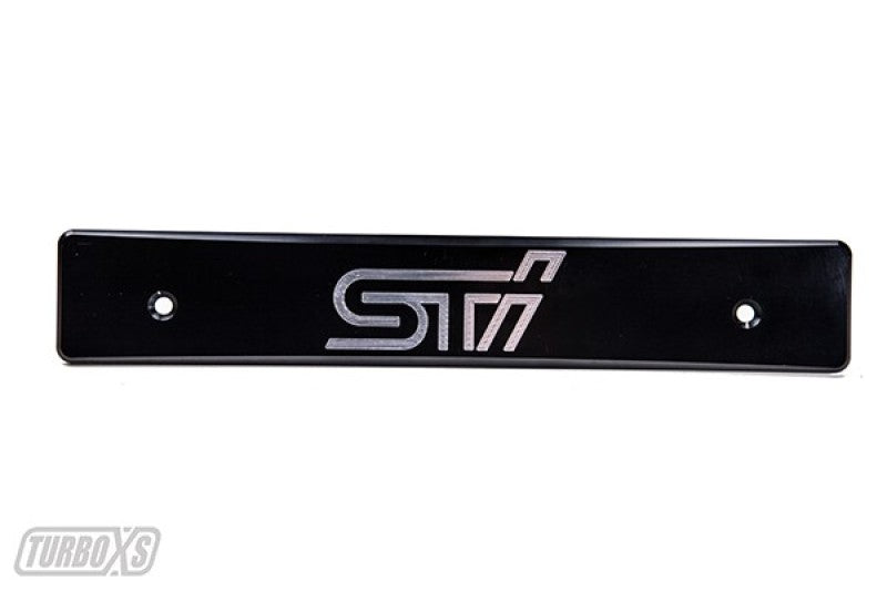 Turbo XS 15-21 Subaru WRX/STi Billet Aluminum License Plate Delete Black Machined STi Logo