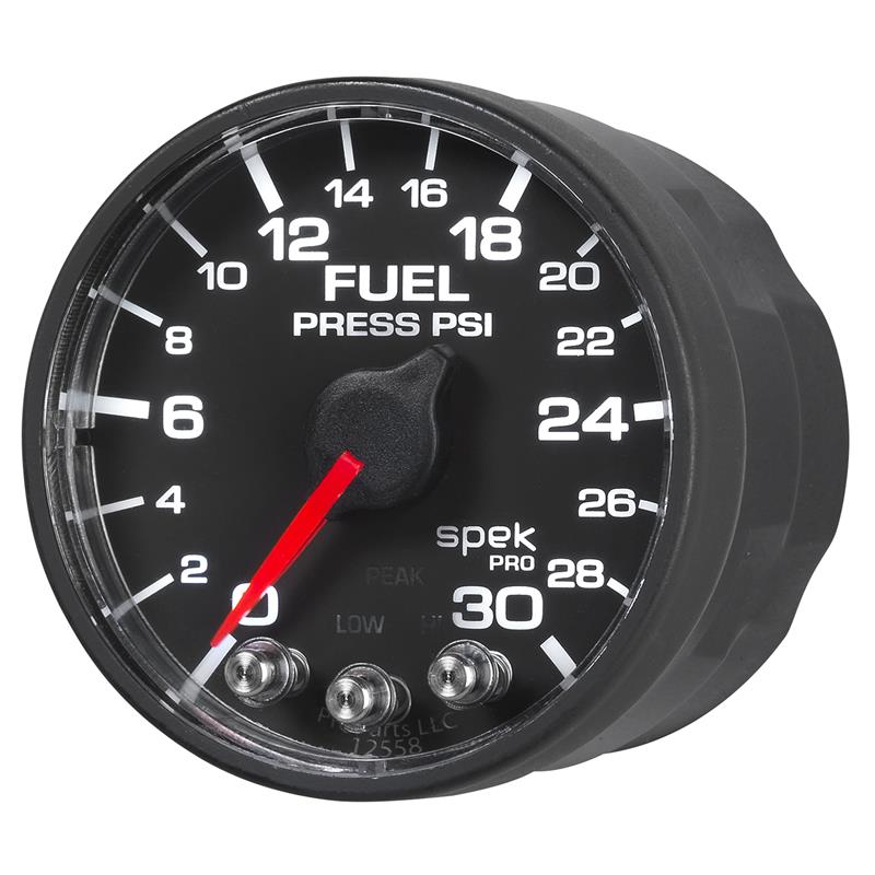 AutoMeter P316328 Spek-Pro 2-1/16in 30 PSI Fuel Pressure Gauge Stepper Black/Black