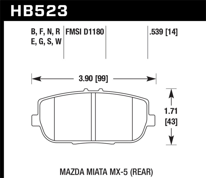 Hawk Performance HB523N.539 HP Plus Crossover Street/Motorsport Brake Pads