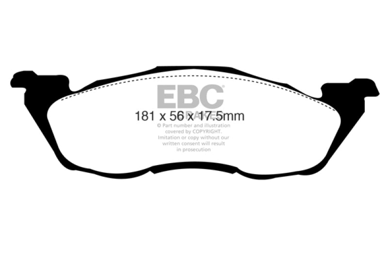 EBC 97-98 Dodge Dakota 2WD 2.5 Yellowstuff Front Brake Pads DP41276R