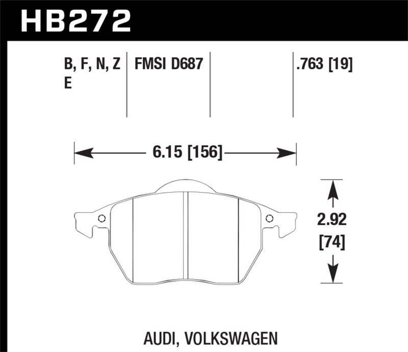 Hawk Performance HB272G.763 DTC-60 Motorsport Brake Pads