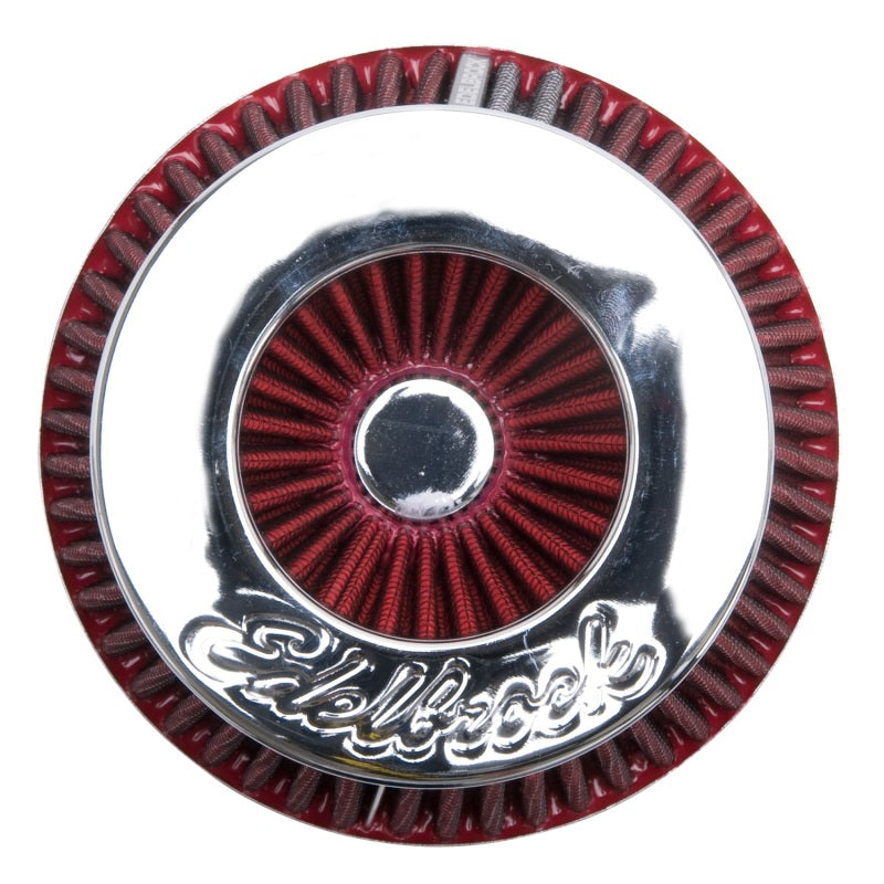 Edelbrock 43611 Air Filter Pro-Flo Series Conical 3.7 in Tall Red/Chrome