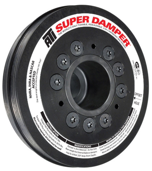 ATI Performance Products 918251 Super Damper Harmonic Balancer 6.325 in Aluminum Dual 4 Groove 12% Overdrive for 1990-1994 Mitsubishi Eclipse / Galant VR-4, Eagle Talon, Plymouth Laser (4G63T)