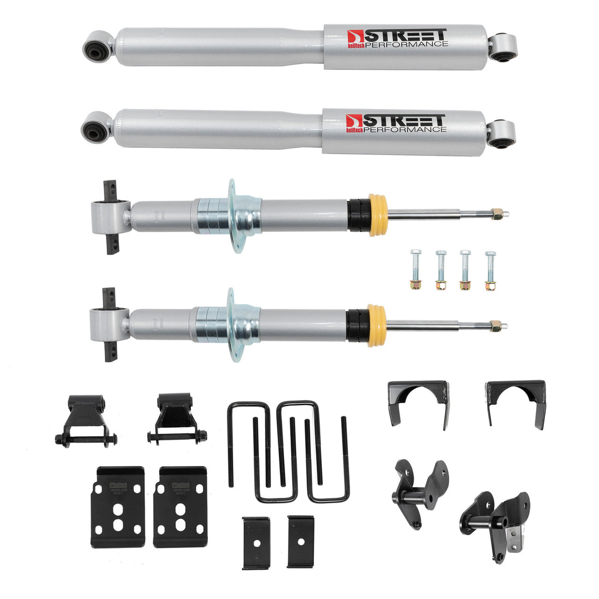 Belltech 2021+ for Ford F-150 4WD 1in to 3.5in Front 5.5in Rear Lowering Kit
