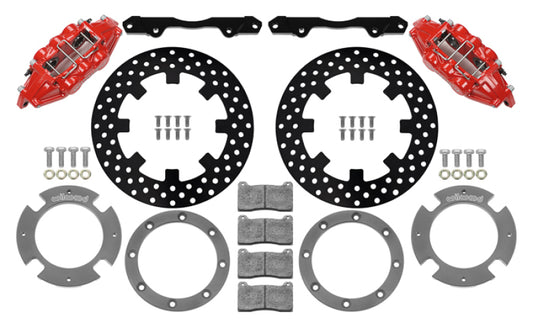 Wilwood 17-21 Can-Am X3RS Red 6-Piston Rear Kit 11.25in - Drilled Rotors - #140-16629-DR