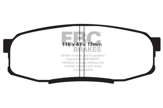 EBC 08+ Lexus LX570 5.7 Extra Duty Rear Brake Pads ED91816